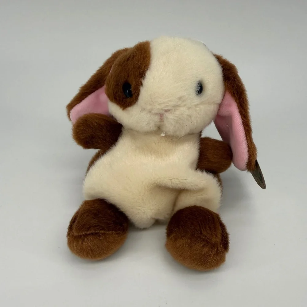 Aurora Palm Pals Clover Bunny Brown White Plush Stuffed Animal Toy 82060 NEW 5in
